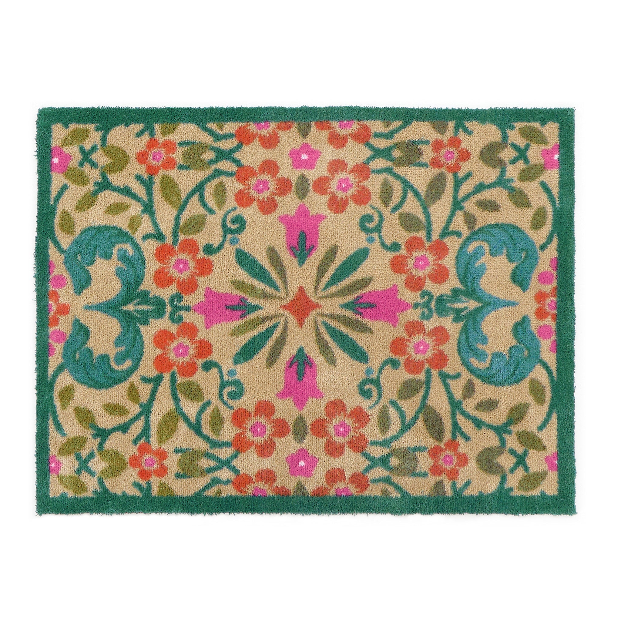 Hug Rug Folk Floral - handmade