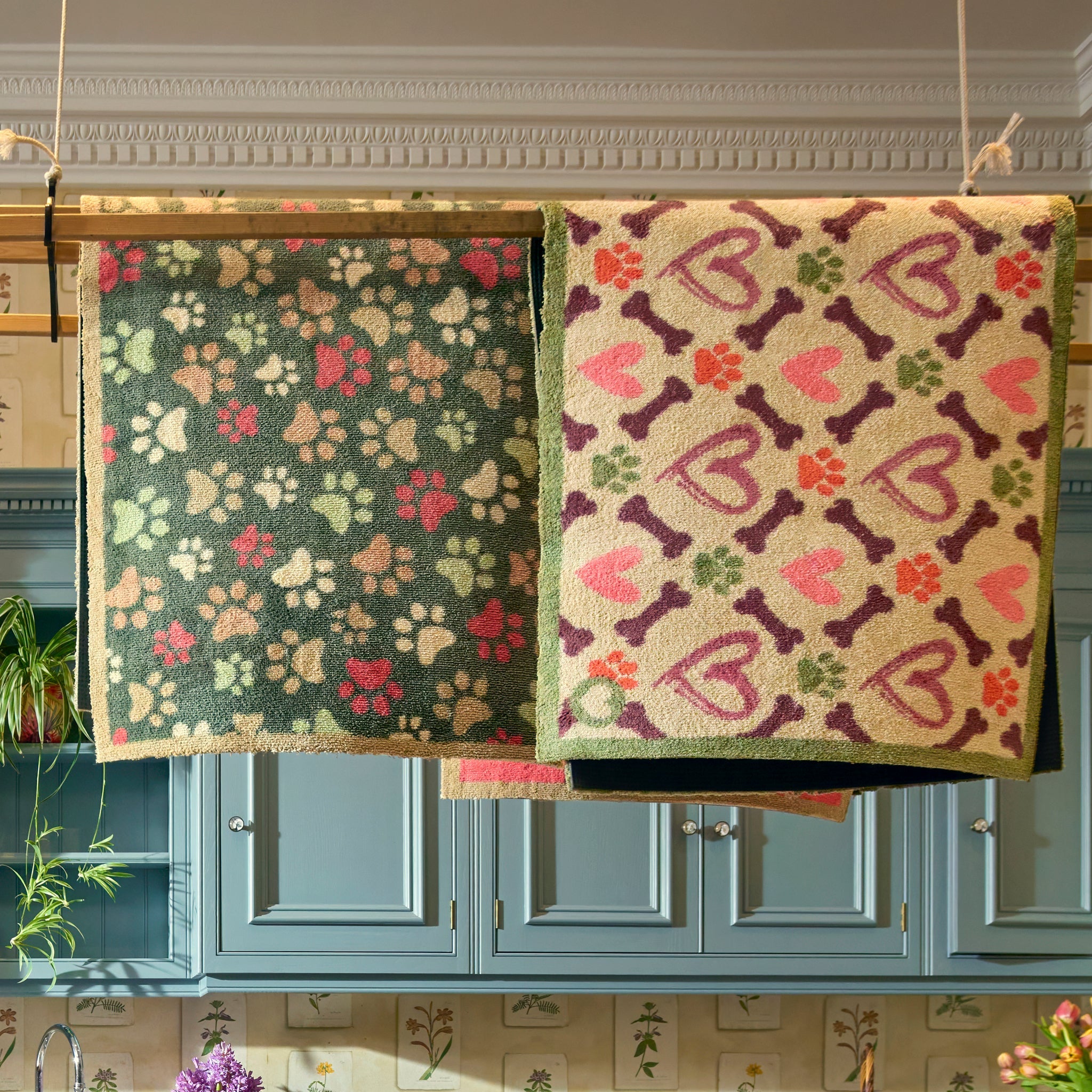 Hug Rug Hearts and Bones - handmade