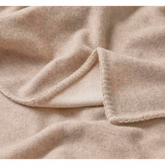 Hug Rug Luxury Wool Throw Sandstone / Mushroom 140X220 - handmade