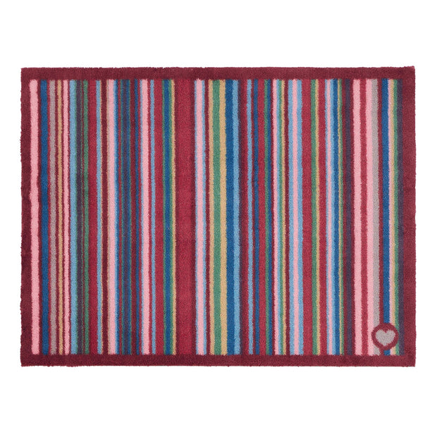 Hug Rug Multi Stripe Red - handmade