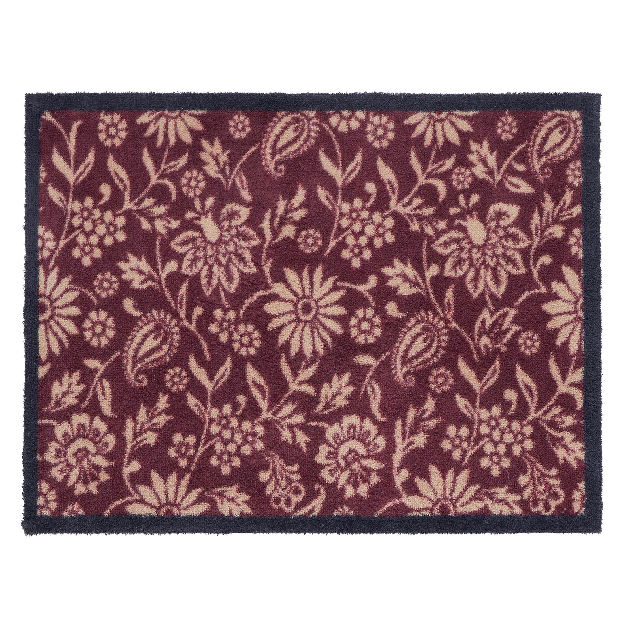 Hug Rug Paisley Floral Burgandy - handmade