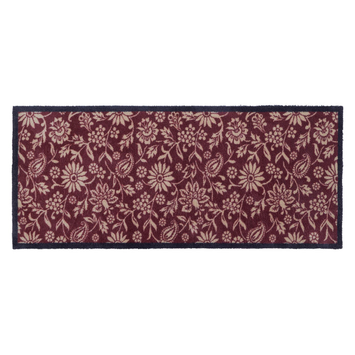 Hug Rug Paisley Floral Burgandy - handmade