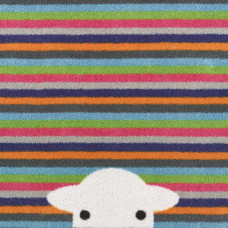 Hug Rug - Peep Stripe Herdy - handmade