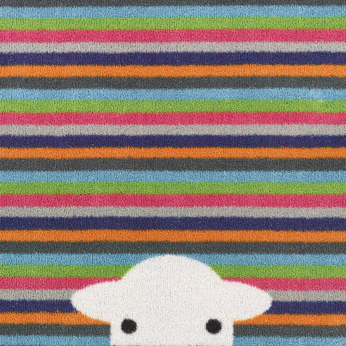 Hug Rug - Peep Stripe Herdy - handmade