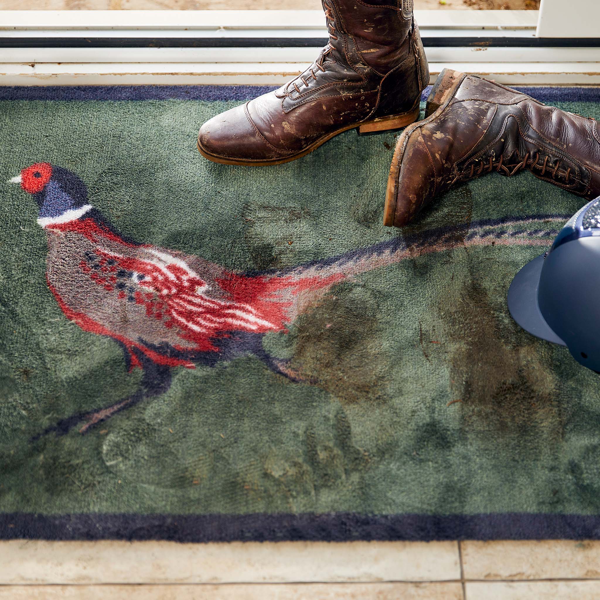 Hug Rug - Pheasant 2 (Green) - handmade