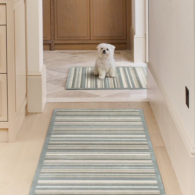 Hug Rug Sage Stripe - handmade