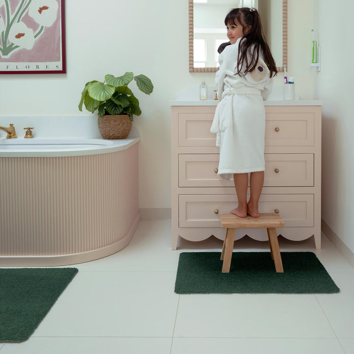 Hug Rug Sense Bath - Forest Green - handmade