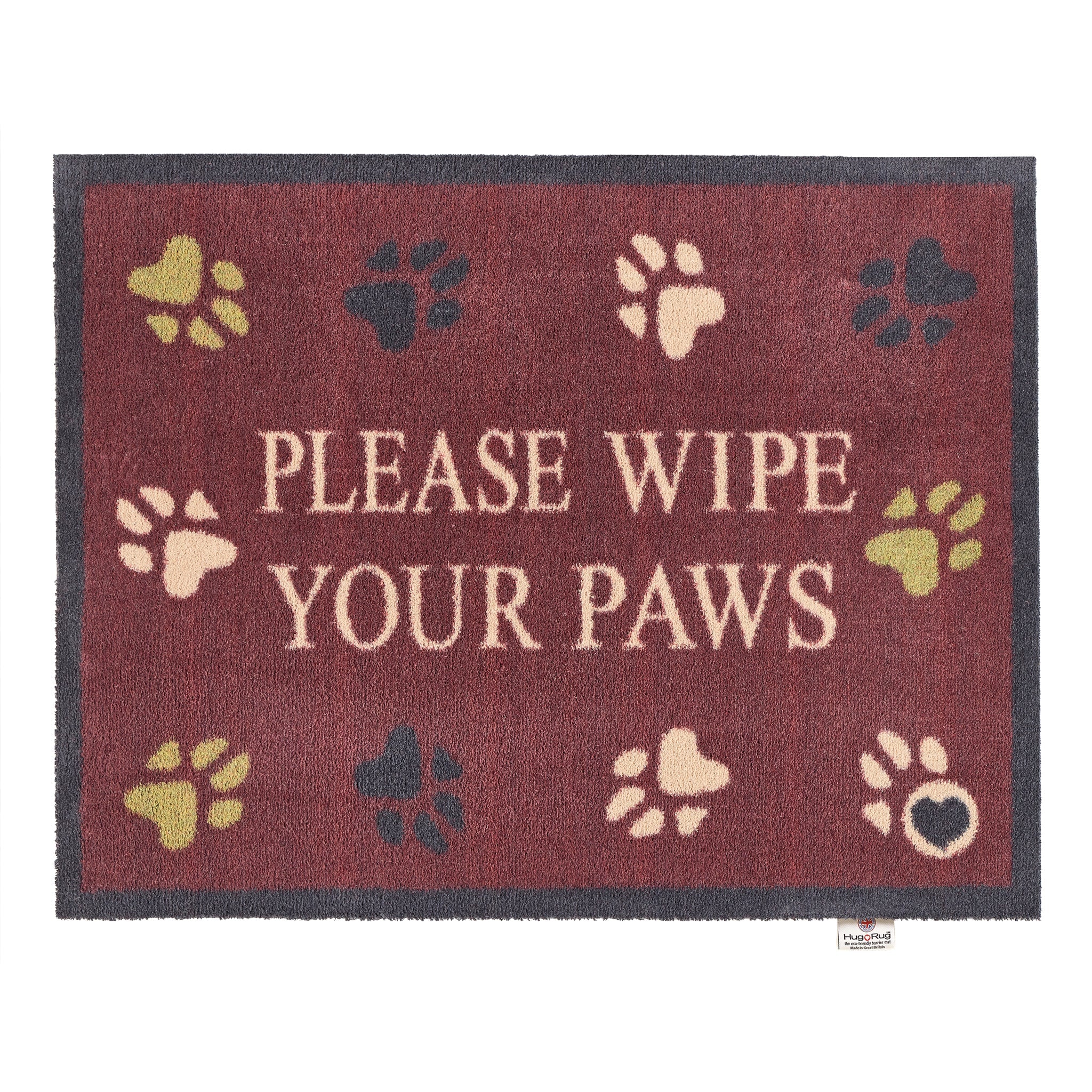 Hug Rug Wipe Your Paws Burgundy - handmade
