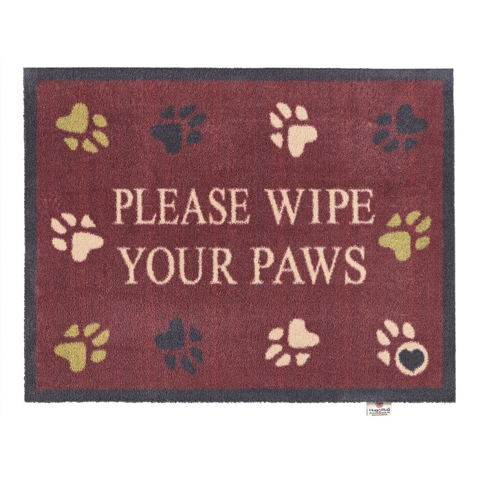 Hug Rug Wipe Your Paws Burgundy - handmade