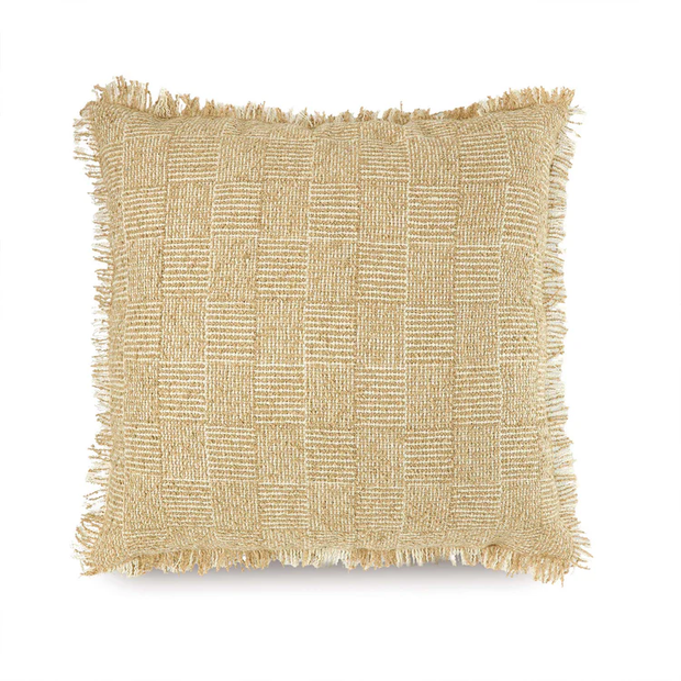 Hug Rug Woven Cross Hatch Cushion Beige 45X45 - handmade