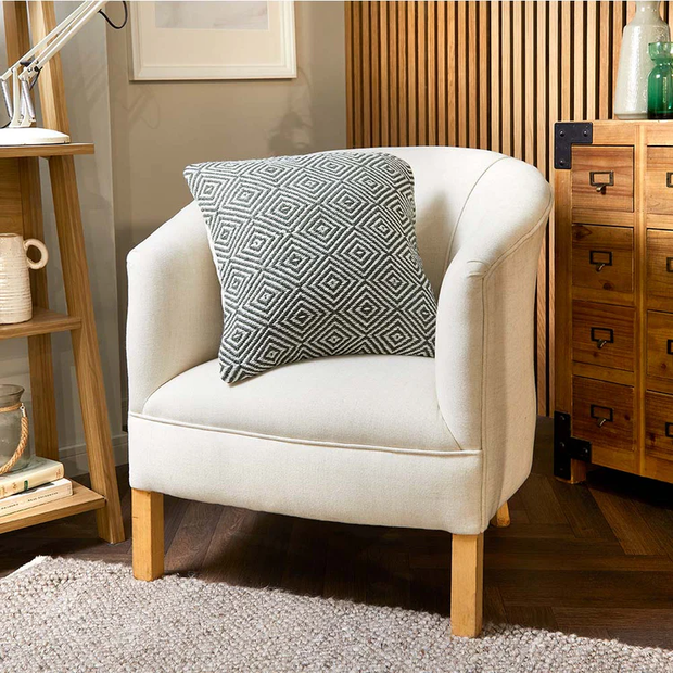 Hug Rug Woven Diamond Cushion Dark Green - handmade