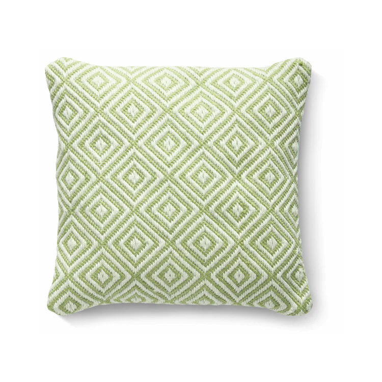 Hug Rug Woven Diamond Cushion Green - handmade