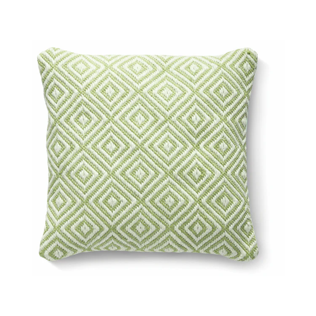 Hug Rug Woven Diamond Cushion Green - handmade