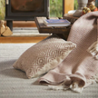 Hug Rug Woven Diamond Cushion Rose - handmade