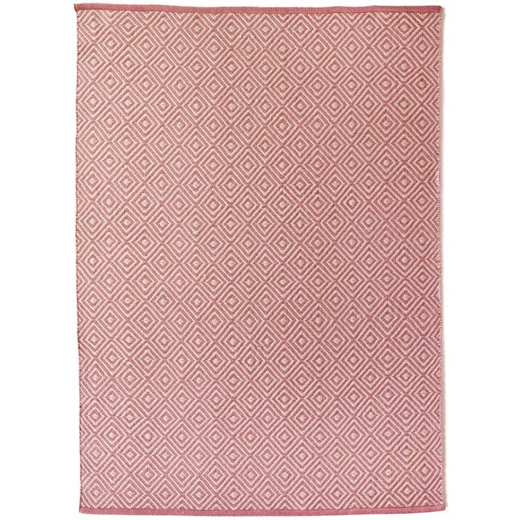 Hug Rug Woven Diamond Rug Coral Pink - handmade