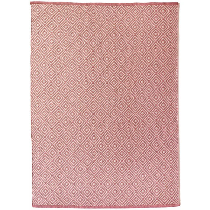 Hug Rug Woven Diamond Rug Coral Pink - handmade
