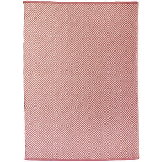 Hug Rug Woven Diamond Rug Coral Pink - handmade