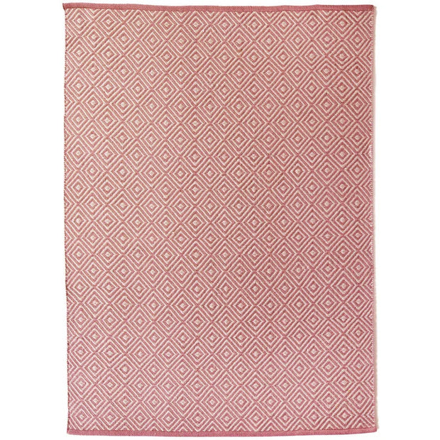 Hug Rug Woven Diamond Rug Coral Pink - handmade