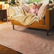 Hug Rug Woven Diamond Rug Coral Pink - handmade