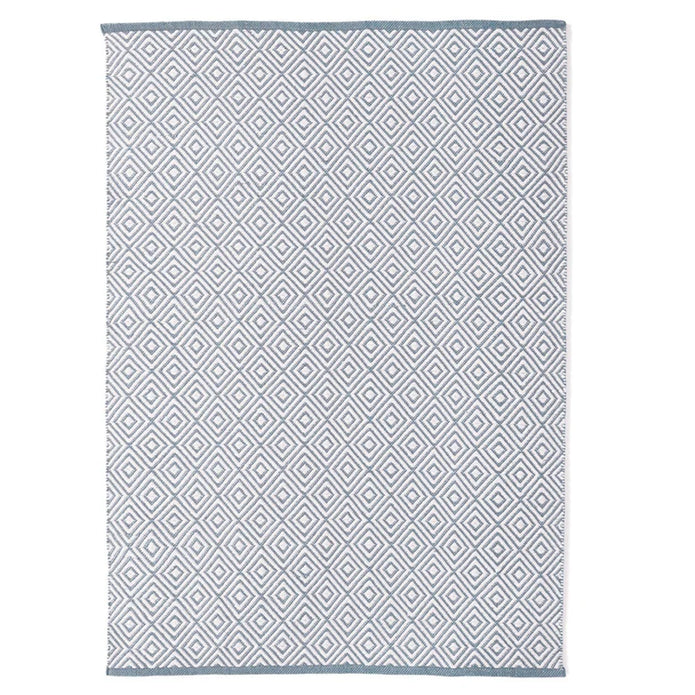 Hug Rug Woven Diamond Rug Denim Blue - handmade