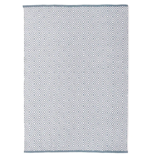 Hug Rug Woven Diamond Rug Denim Blue - handmade