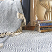 Hug Rug Woven Diamond Rug Denim Blue - handmade