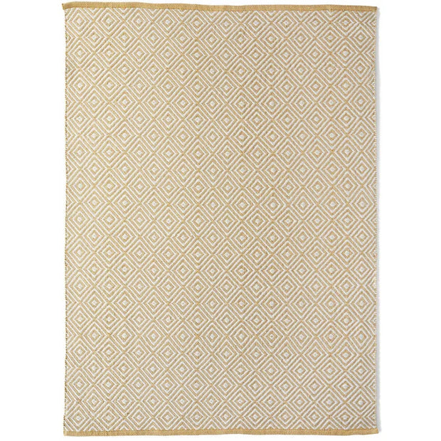 Hug Rug Woven Diamond Rug Gold - handmade