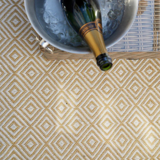 Hug Rug Woven Diamond Rug Gold - handmade