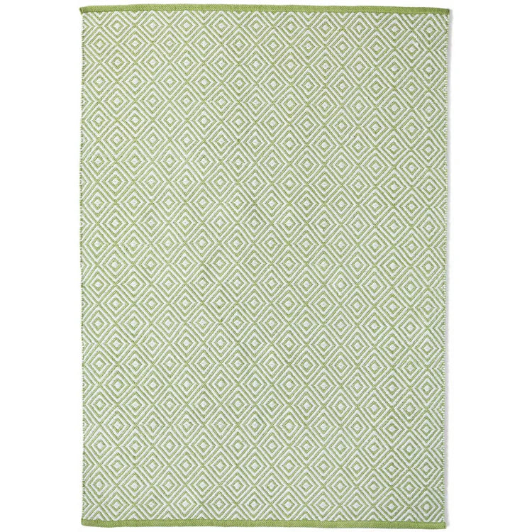 Hug Rug Woven Diamond Rug Green - handmade
