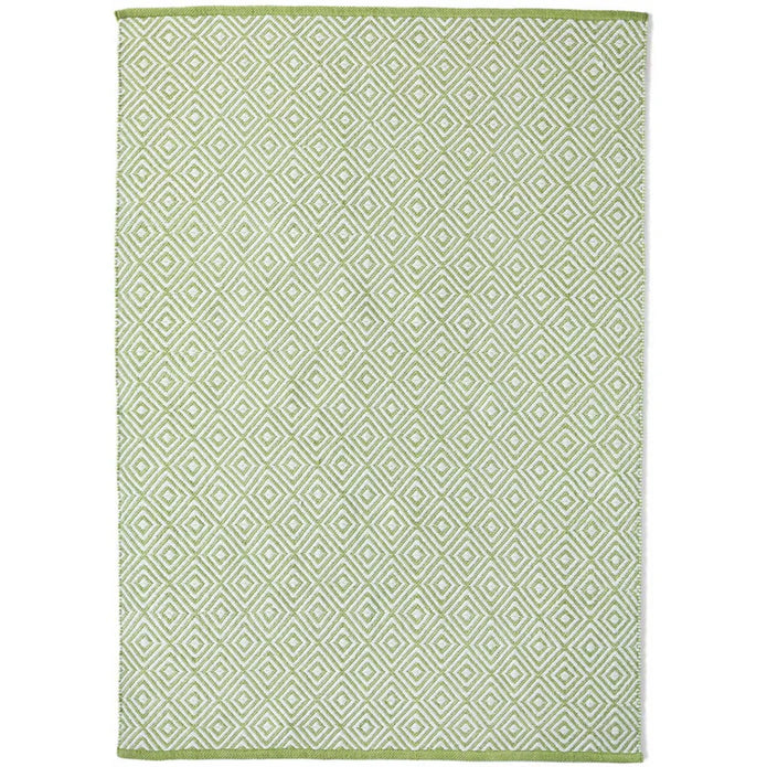 Hug Rug Woven Diamond Rug Green - handmade
