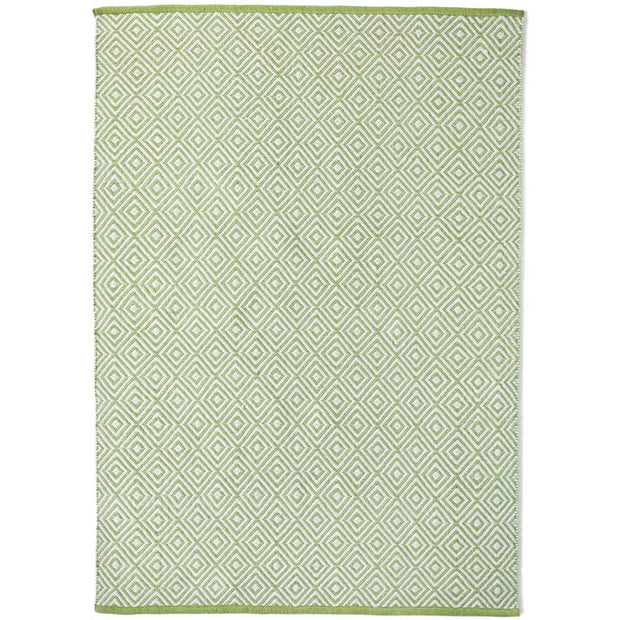Hug Rug Woven Diamond Rug Green - handmade