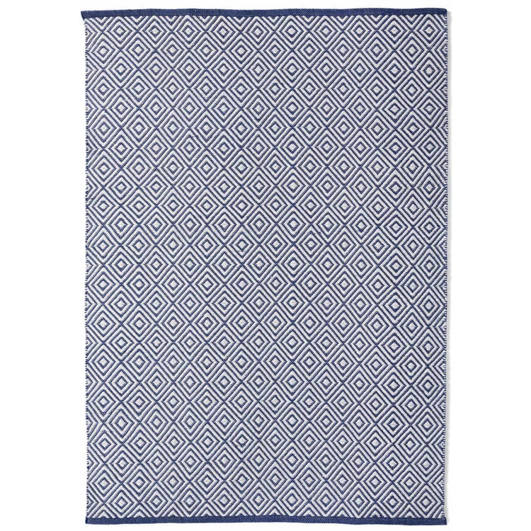 Hug Rug Woven Diamond Rug Navy - handmade