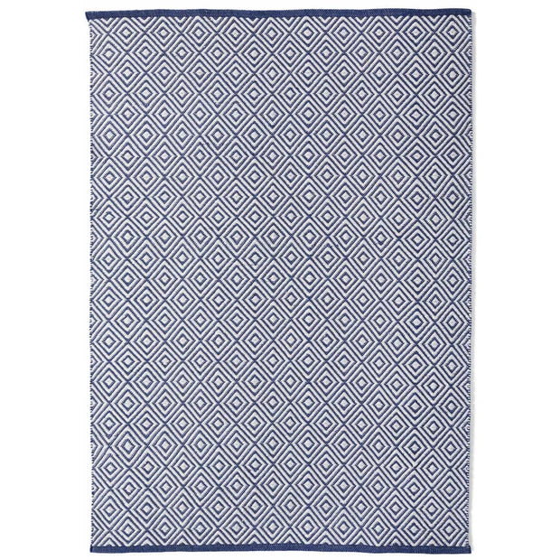 Hug Rug Woven Diamond Rug Navy - handmade