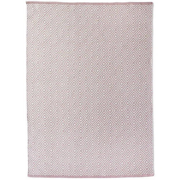 Hug Rug Woven Diamond Rug Rose - handmade