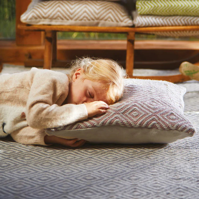 Hug Rug Woven Diamond Rug Sky Grey - handmade