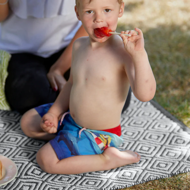 Hug Rug Woven Diamond Rug Warm Grey - handmade