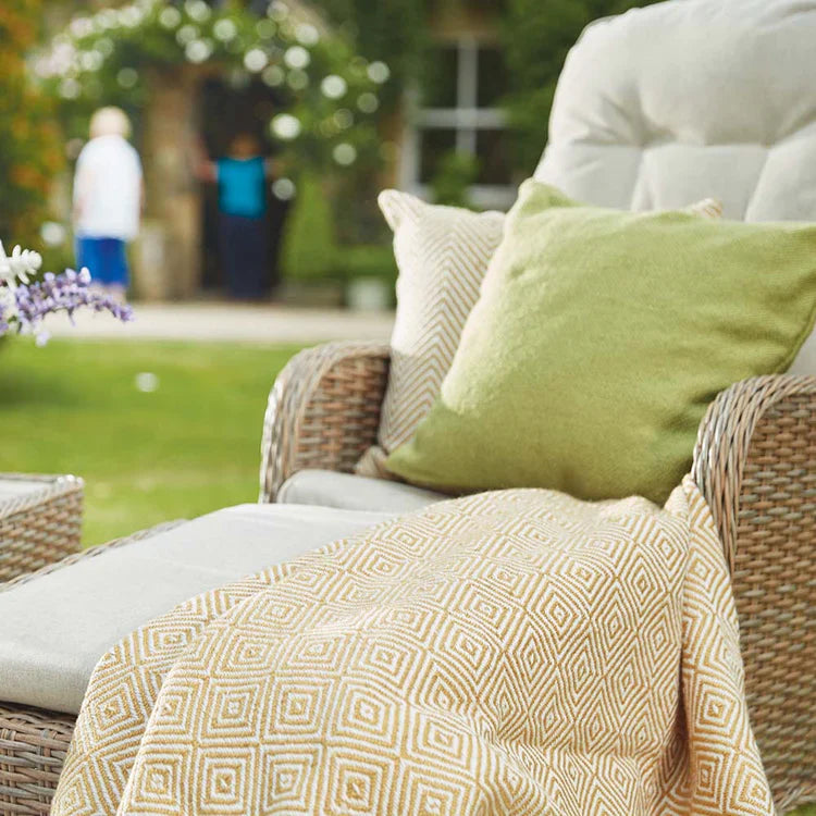 Hug Rug Woven Diamond Throw Gold - handmade