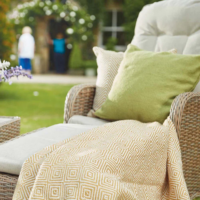 Hug Rug Woven Diamond Throw Gold - handmade