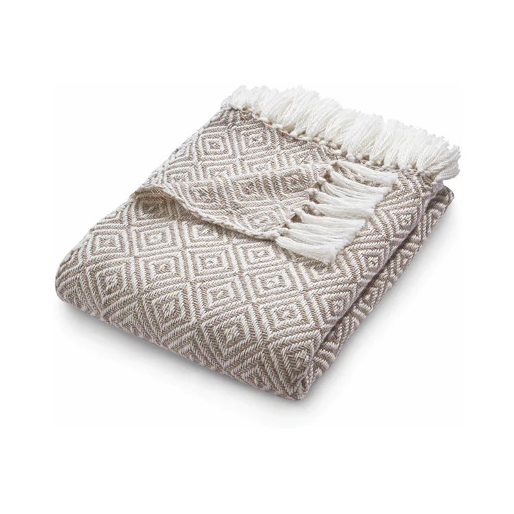 Hug Rug Woven Diamond Throw Natural - handmade