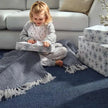 Hug Rug Woven Diamond Throw Navy - handmade