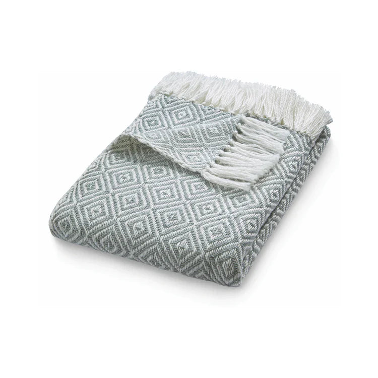 Hug Rug Woven Diamond Throw Sky Grey - handmade