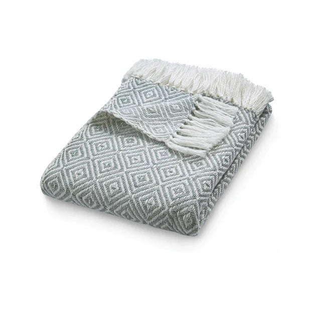 Hug Rug Woven Diamond Throw Sky Grey - handmade
