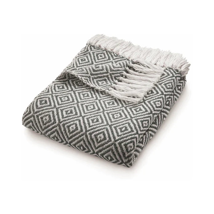 Hug Rug Woven Diamond Throw Warm Grey - handmade