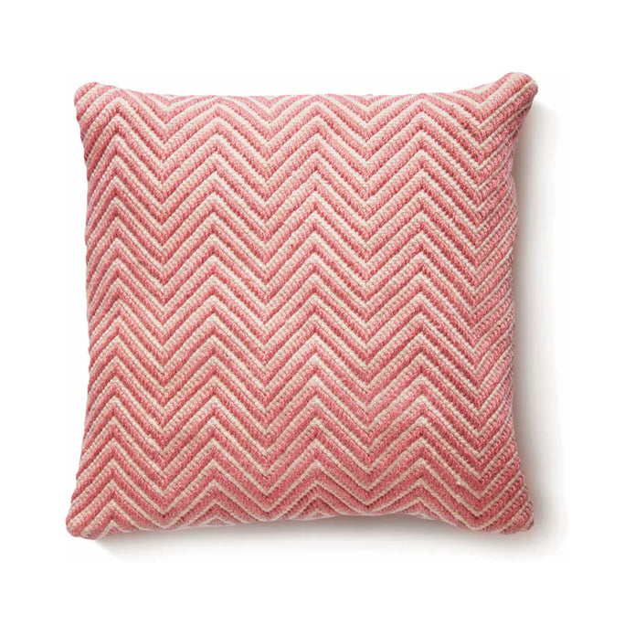 Hug Rug Woven Herringbone Cushion Coral Pink - handmade