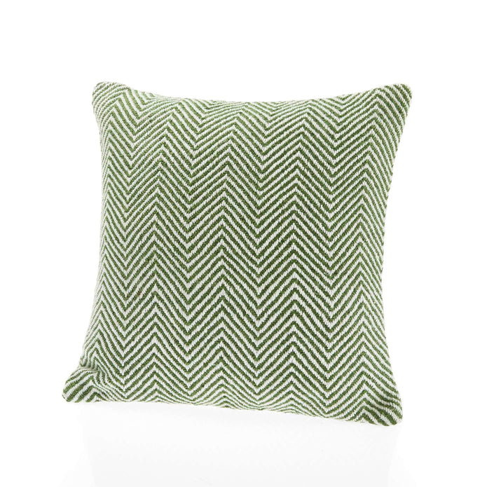 Hug Rug Woven Herringbone Cushion Dark Green - handmade