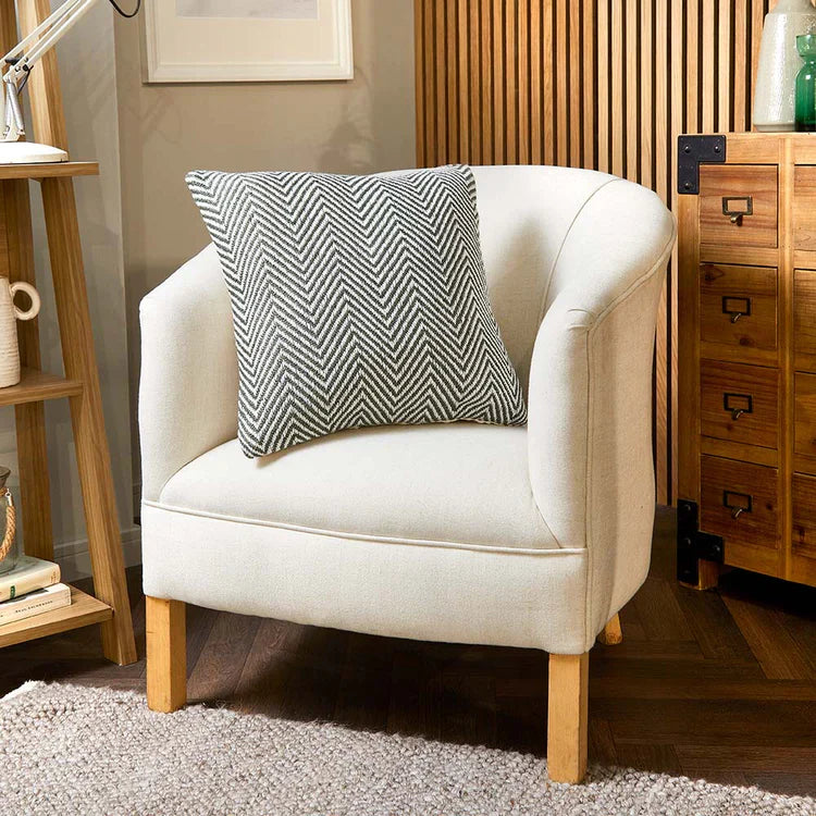 Hug Rug Woven Herringbone Cushion Dark Green - handmade