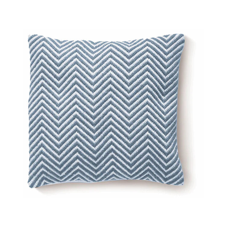 Hug Rug Woven Herringbone Cushion Denim Blue - handmade