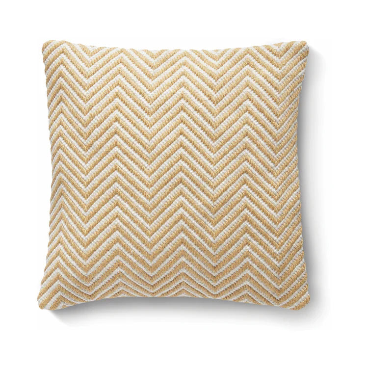 Hug Rug Woven Herringbone Cushion Gold - handmade