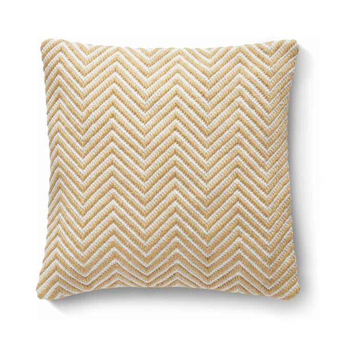 Hug Rug Woven Herringbone Cushion Gold - handmade