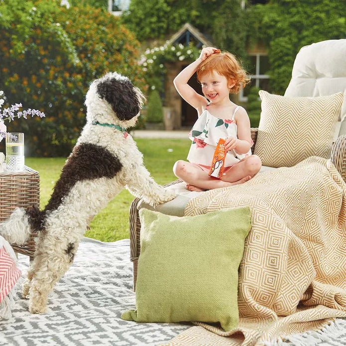 Hug Rug Woven Herringbone Cushion Gold - handmade